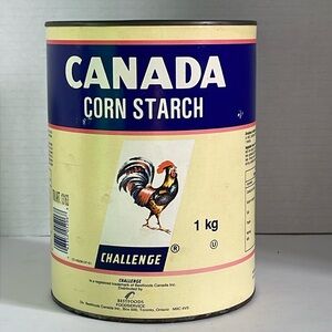 Rooster Canada Corn Starch 1KG Container Storage Farmhouse Kitchen Display